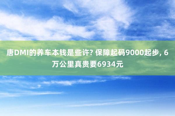 唐DMI的养车本钱是些许? 保障起码9000起步, 6万公里真贵要6934元